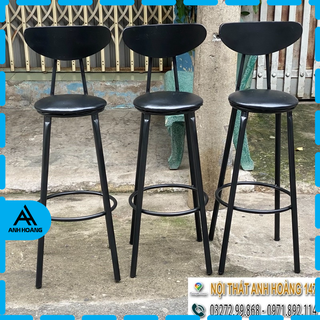 🔥 Ghế bar nệm đen full cao 75cm dùng để ban công, cafe, quầy bar