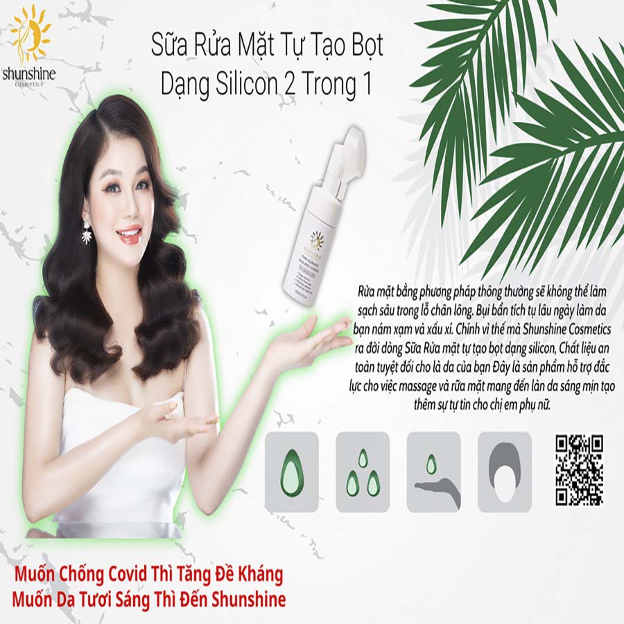Shunshine Cosmetics sữa rửa mặt đầu cọ tạo bọt - pink cleaning milk and vitamin for sensitive skin | BigBuy360 - bigbuy360.vn