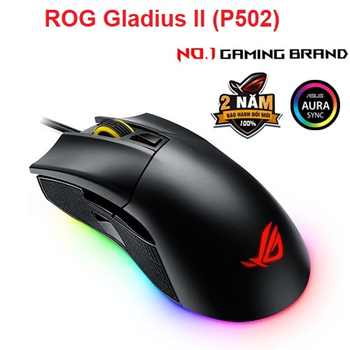 [Mã 1010ELSALE hoàn 7% xu đơn 300K] Chuột Chơi Game Mouse ASUS ROG Gladius II (P502) - Hàng Chính Hãng