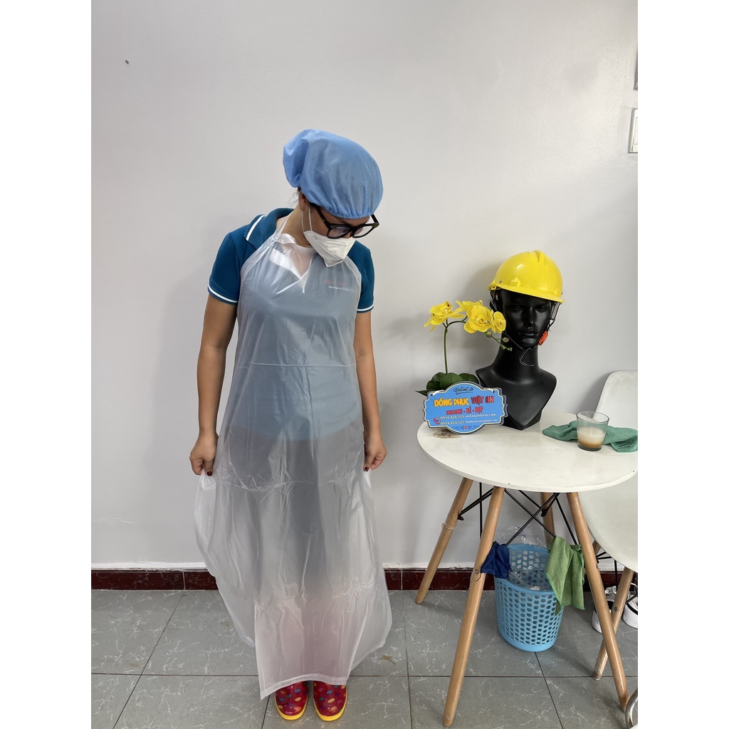 Tạp dề nhựa trong suốt chống thấm nước siêu bền, Yếm nhựa PVC chống thấm nước dùng trong ngành thực phẩm, CN, Thủy sản