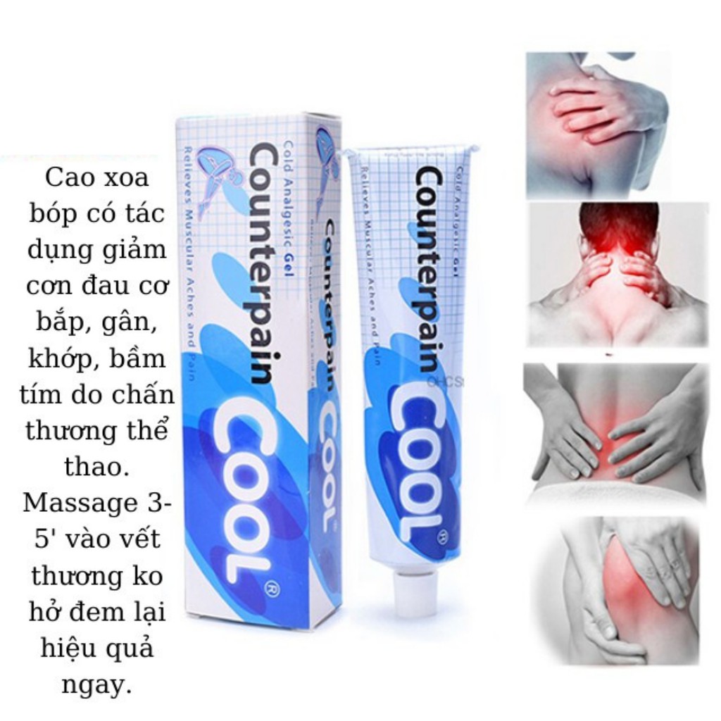 Kem xoa bóp Counterpain Thái Lan 2 loại nóng lạnh 120g, dầu xoa bóp Thái Lan Counterpain - Lala Mart