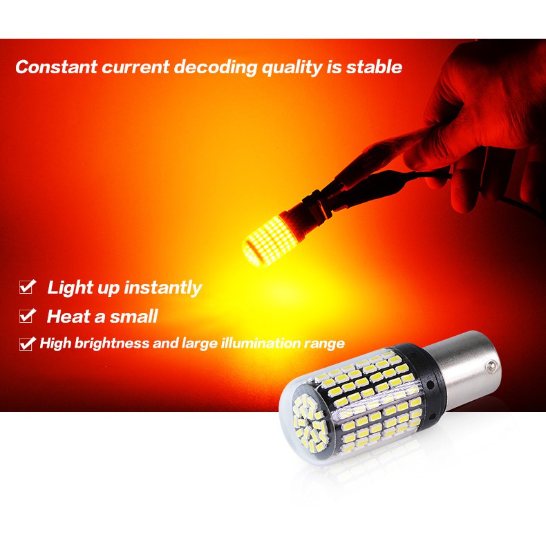 Bóng đèn led xi nhan T20 7440 W21W 3014 144 Smd 1156 Ba15S P21W
