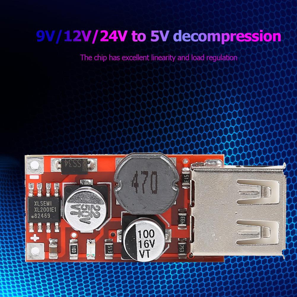 Mô Đun Hạ Áp 9v / 12v / 24v Sang 5v Usb Cho Xe Hơi