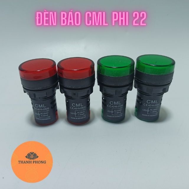 Đèn Báo CML AD16-22DS Phi 22 Xanh Đỏ