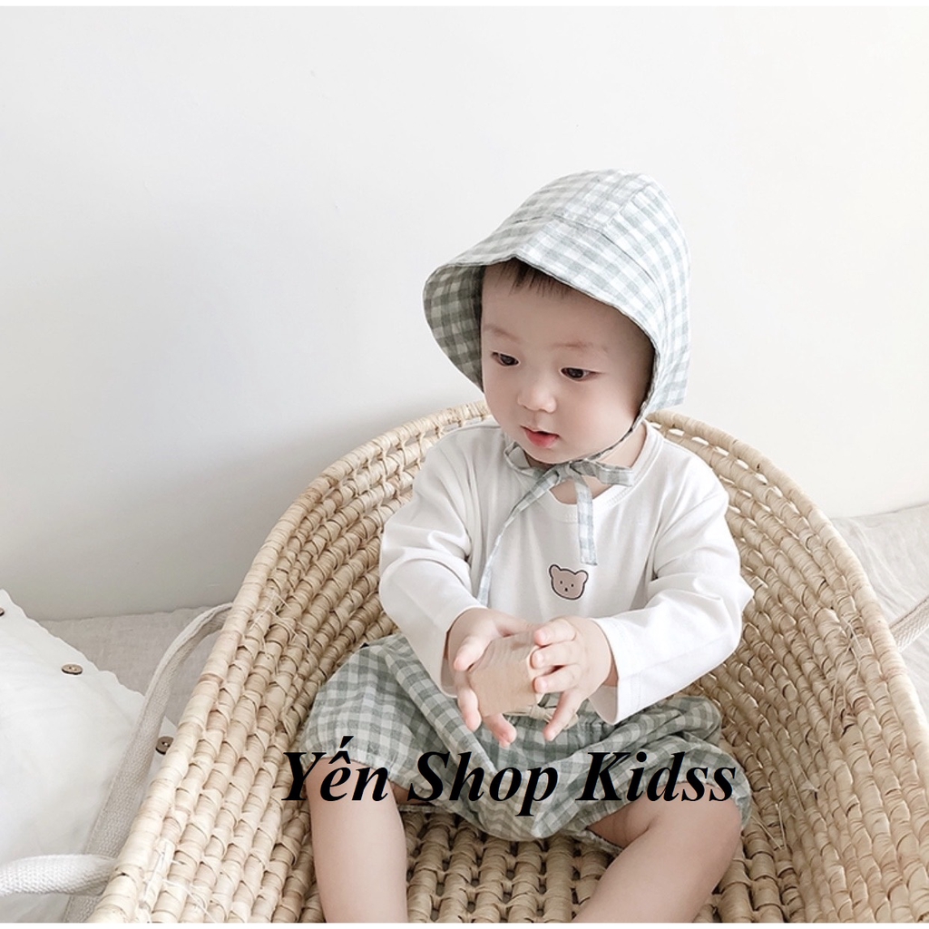 Quần Kèm Mũ Kẻ Caro Minky Mom Cho Bé (7-17kg) (SP001257 )