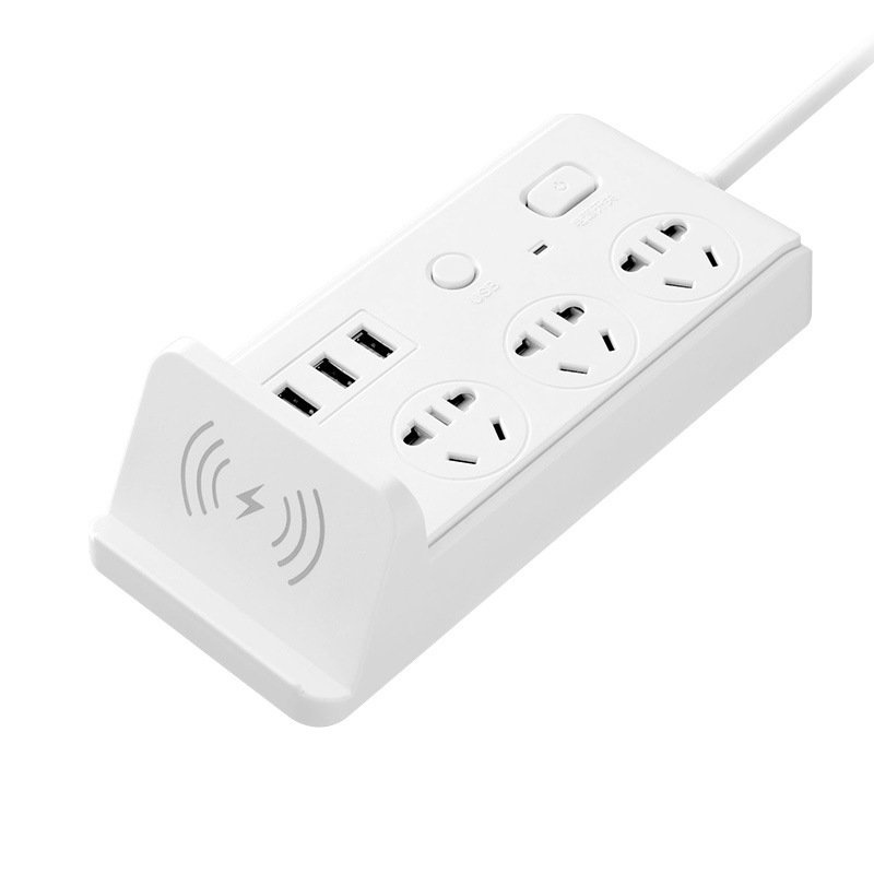 Ổ Cắm Điện Đa Năng Có Sạc Không Dây Kèm Đầu Cắm USB