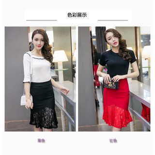 CHÂN VÁY ĐUÔI CÁ PHỐI REN