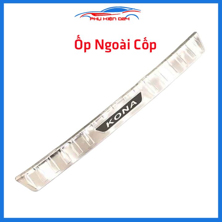 Ốp chống trầy cốp Kona 2018-2019-2020-20221-2022 inox sáng bóng bảo vệ xe chống va đập