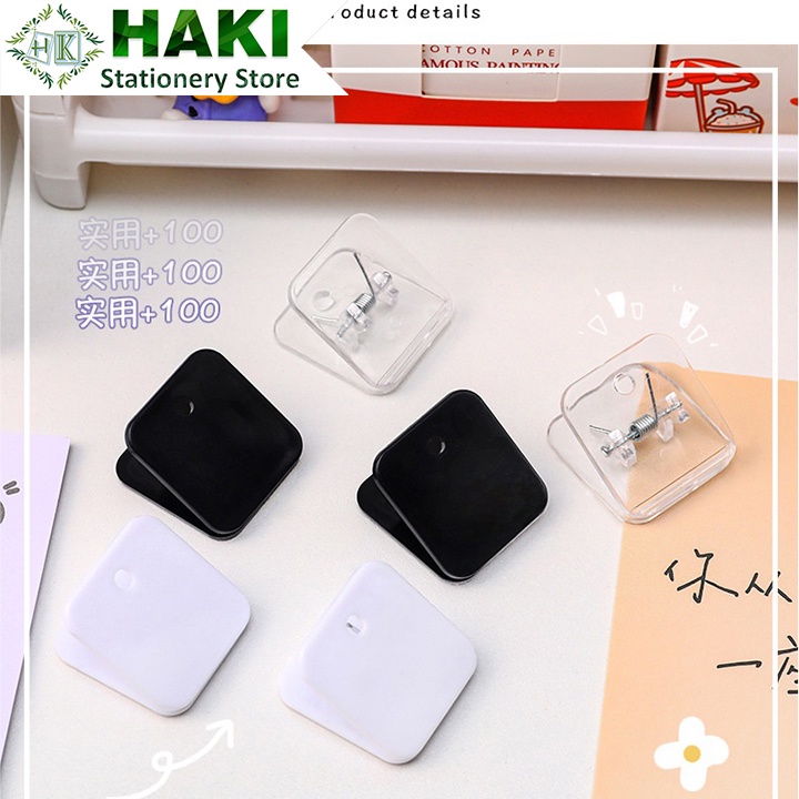 HAKI kẹp giấy trong suốt kẹp bướm giấy kẹp nhựa trong suốt giữ tài liệu tiện lợi KTL06