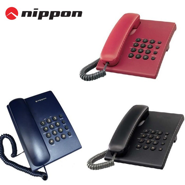 Điện thoại bàn Nippon 1202 bền đẹp 3 màu đen, xanh, đỏ