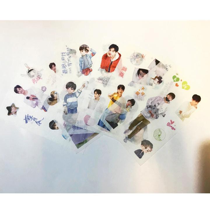 Ảnh dán 6 tấm sticker Tiêu Chiến Trần Tình Lệnh Ma Đạo Tổ Sư Vương Nhất Bác Lam Vong Cơ Ngụy Vô Tiện