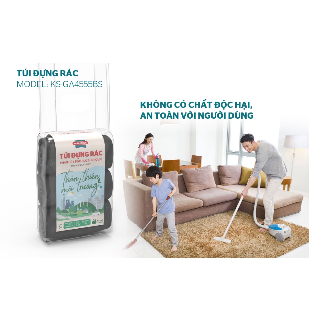 Túi đựng rác phân hủy sinh học SUNHOUSE KS-GA4555BS