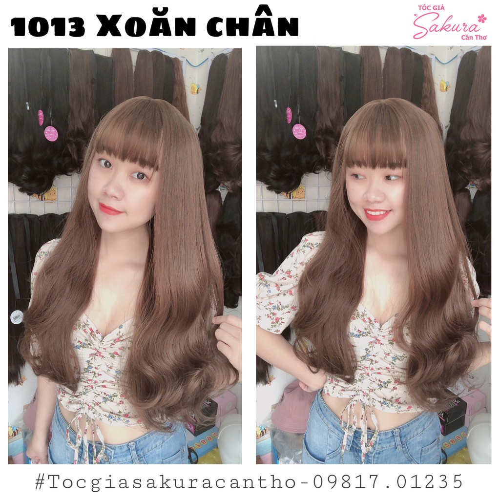 Tóc Giả Nguyên Đầu Dáng Lửng Xoăn Đuôi Lọn To Dài 50cm ❤️ Free Ship ❤️ Tóc cao cấp chịu nhiệt- video & hình thật