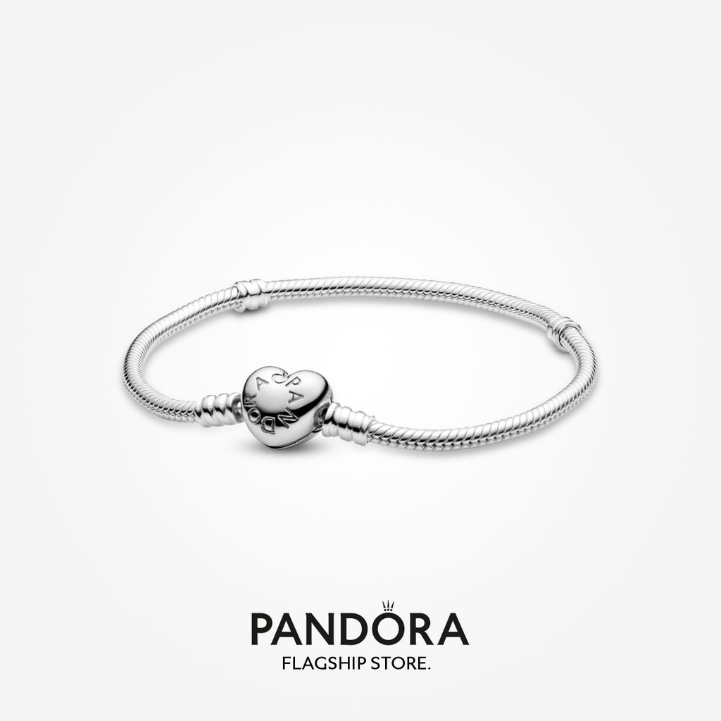 Pandora Vòng Tay Dây Xích Rắn Mặt Trái Tim