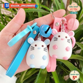 Móc khoá chuột chubby kèm dây móc chuông