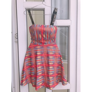 Đầm xoè 2 dây moschi.no sọc