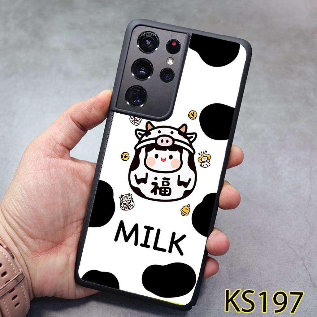 [HOT] Ốp Samsung S21 - S21 FE -  S21 PLUS - S21 Ultra - Ốp lưng Samsung in hình bò sữa siêuđẹp, độc, lạ