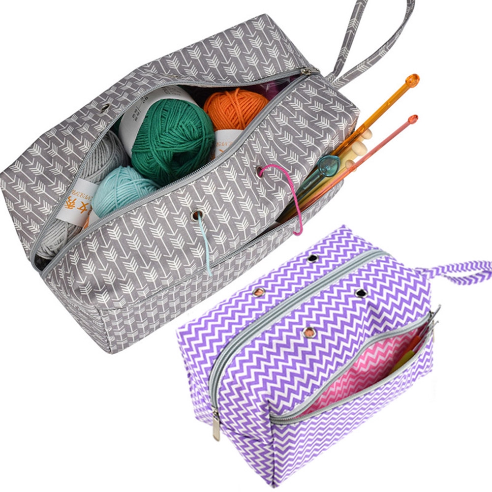 Túi đựng chia len thêu làm đồ thủ công tiện dụng DIY tùy chọn màu sắc