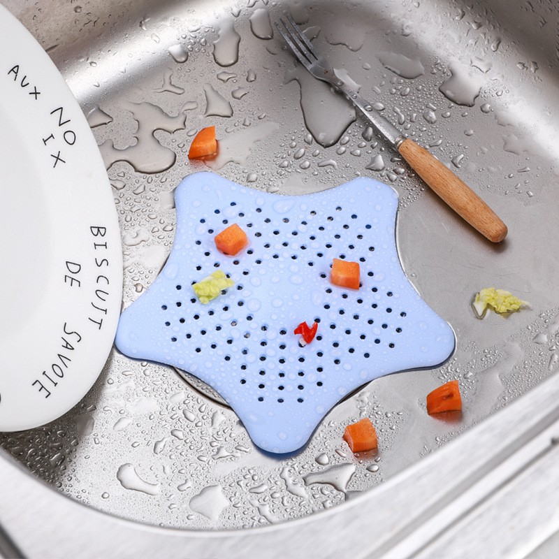 【READY STOCK】Star Sewer Outfall Strainer Bathroom Hair filter Sink Filter Anti-blocking Floor Drain