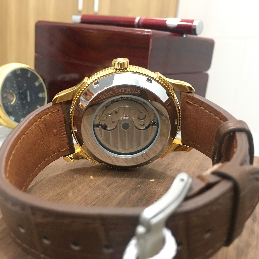 Đồng hồ cơ nam TEVISE T851A chính hãng, cơ AUTOMATIC, kính saphire nguyên khối, có lịch nhật nguyệt