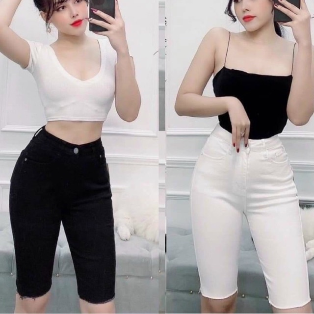 Quần Shorts Jean KaKi ôm nữ ( Chất co dãn tốt loại 1 lên form cực đẹp mềm mịn Hình thật CHILIF 100% cực phẩm) Freeship