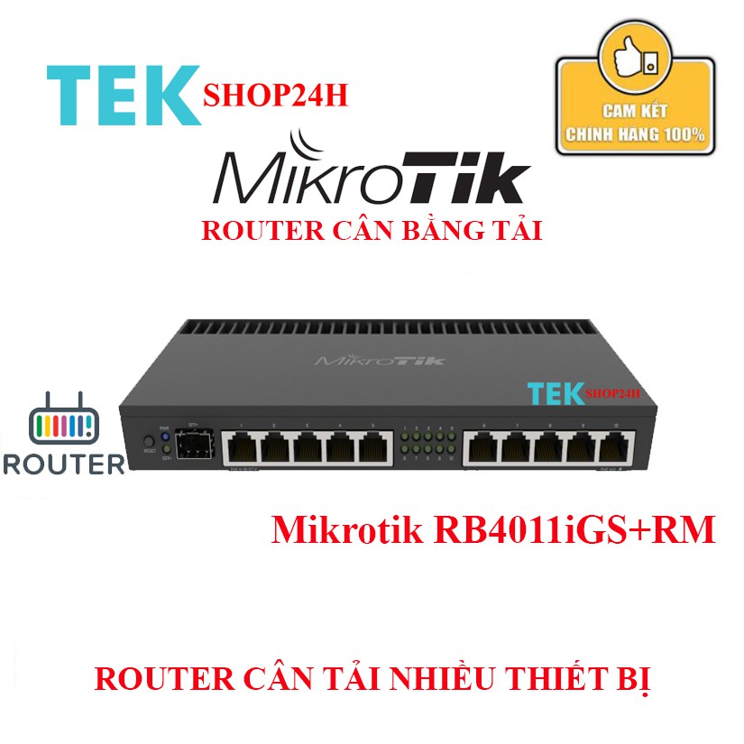 Thiết bị cân bằng tải Router Mikrotik RB4011iGS+RM