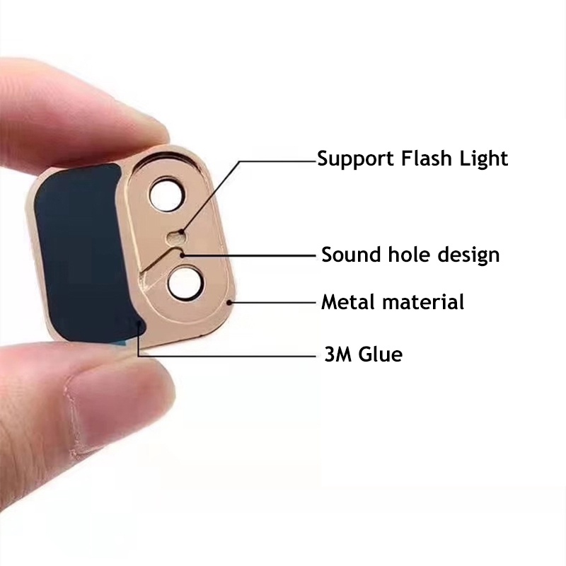 Miếng Dán Camera Giả Bằng Kim Loại Cho IPhone X XS Max 11 Pro Max 11
