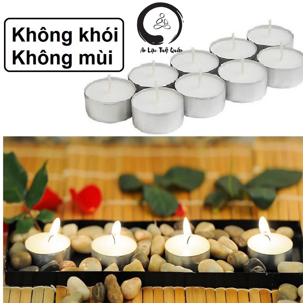 Nến tealight đốt xông tinh dầu cao cấp viên 4 giờ không tắt không khói an toàn không độc, không mùi