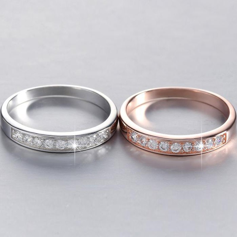 S925 Nhẫn mạ bạc 925 đính đá thời trang cho nữ R743