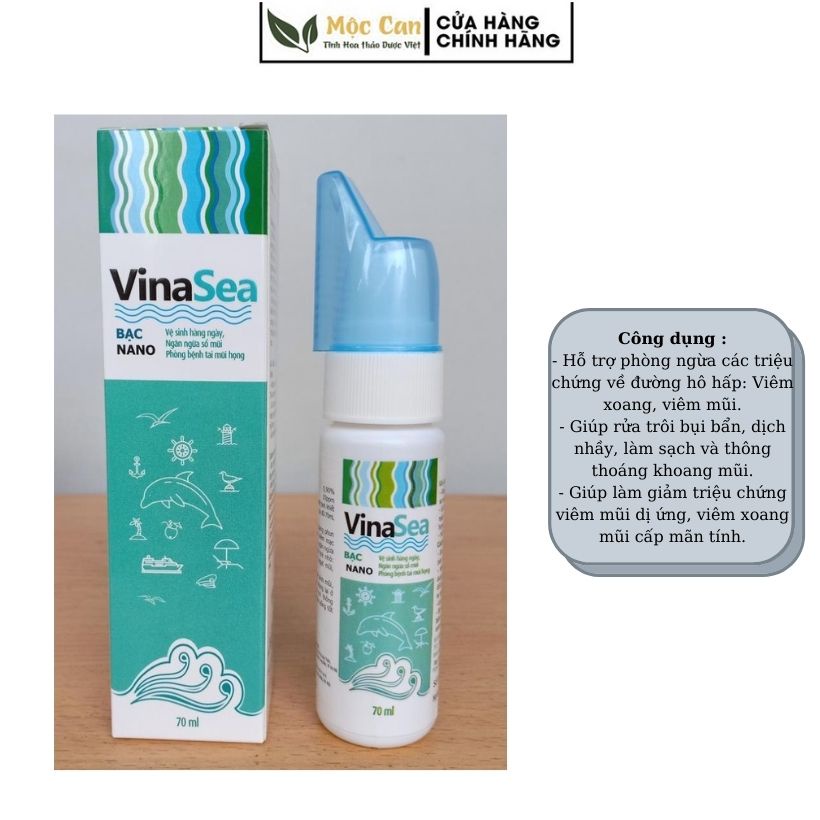 Xịt mũi khử khuẩn VINASEA giảm ngạt thông mũi xoang, dị ứng thời tiết