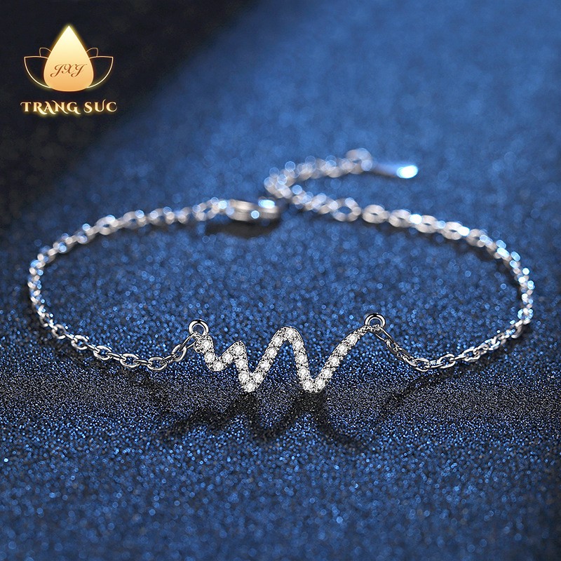 🔥🔥Vòng tay nữ Mẫu tia chớp Điện tâm đồ Đơn giản Mạ bạc Có thể điều chỉnh kích thước Quà sinh nhật Không phai màu VT-013