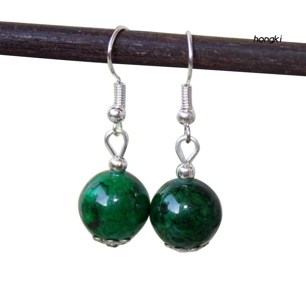 Hoa tai dạng móc hình tròn đính hạt ngọc nhân tạo thời trang dành cho nữ