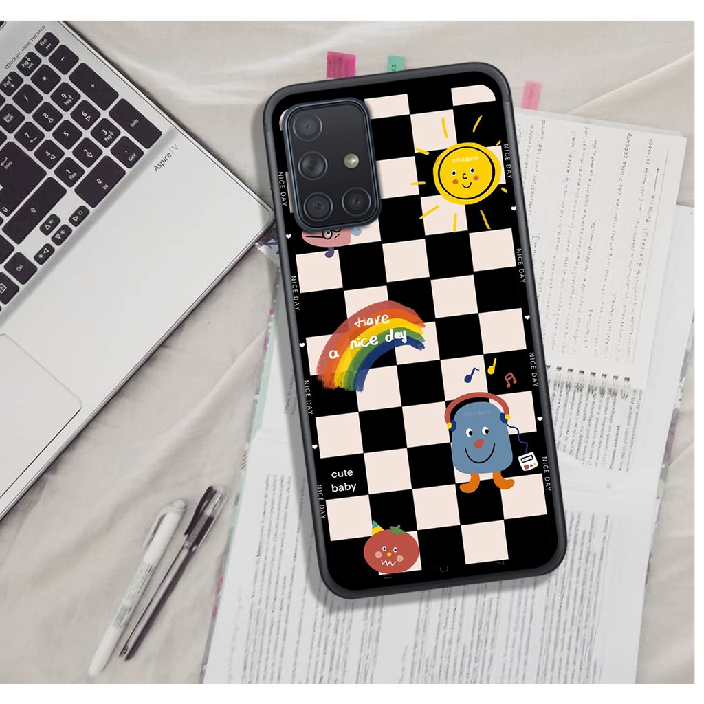 Ốp Lưng Samsung A31 - A51 - A71 - M51  , In Hình &quot;Black Heart&quot; Phong Cách Đẹp.