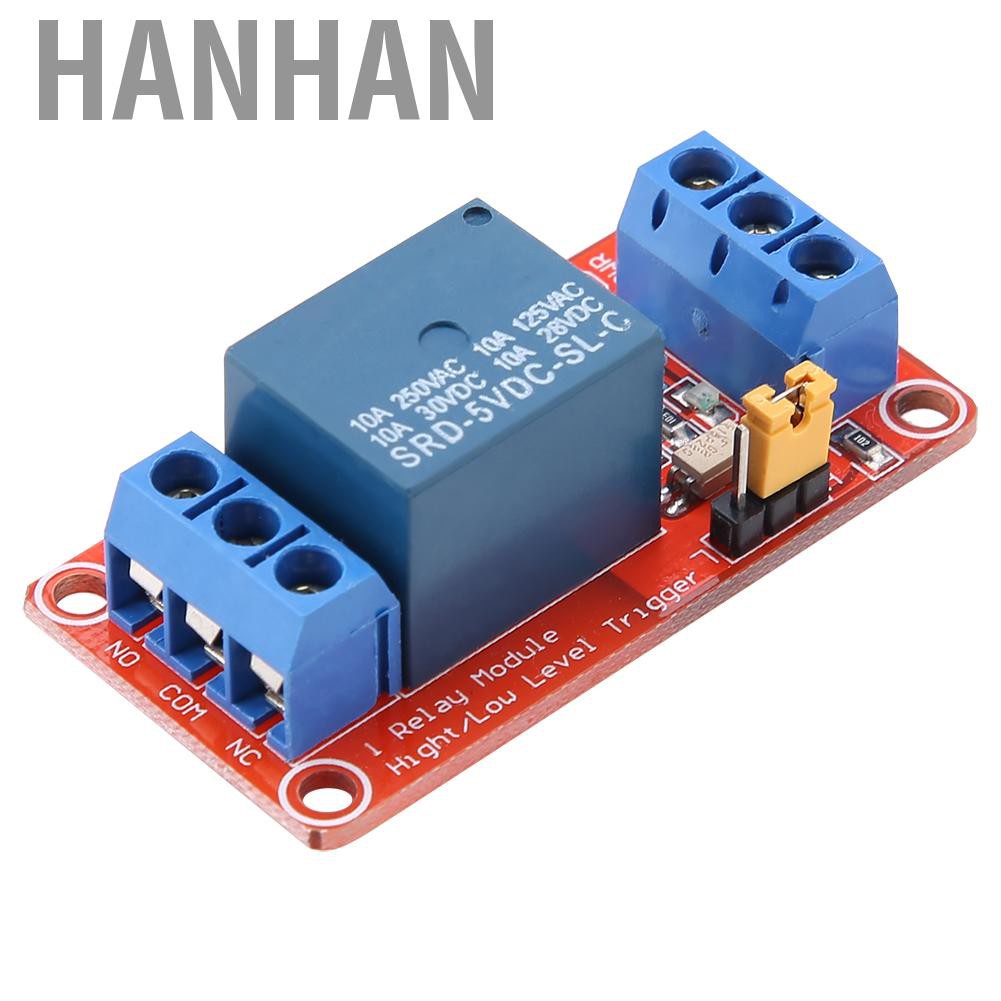 HANHAN 1 Channel Optocoupler Relay Module Board High & Low Trigger 5V/12V/24V 