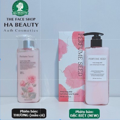 Sữa dưỡng thể dưỡng ẩm tốt trắng da thơm lâu hương nước hoa hồng The Face Shop Perfume Seed Velvet Body Milk 300ml