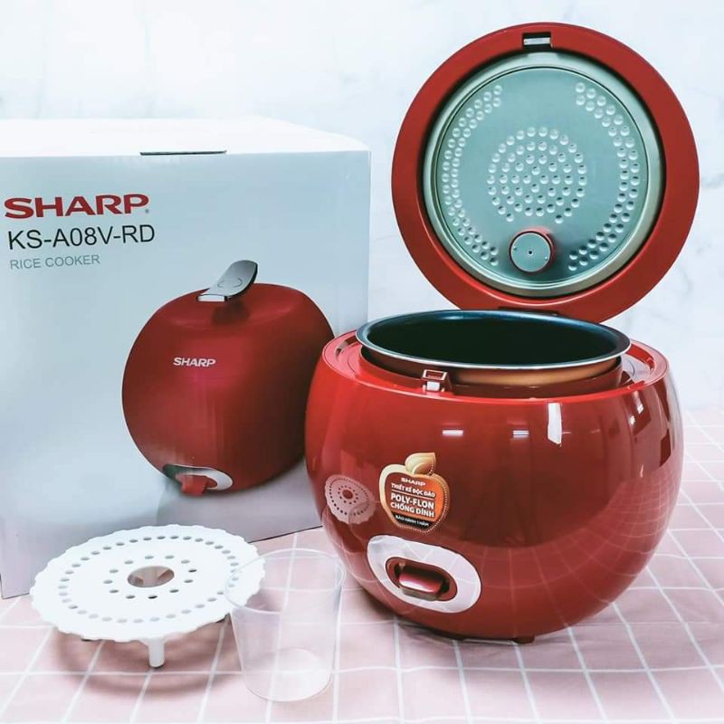 NỒI CƠM ĐIỆN SHARP KS-A08 MÀU ĐỎ..