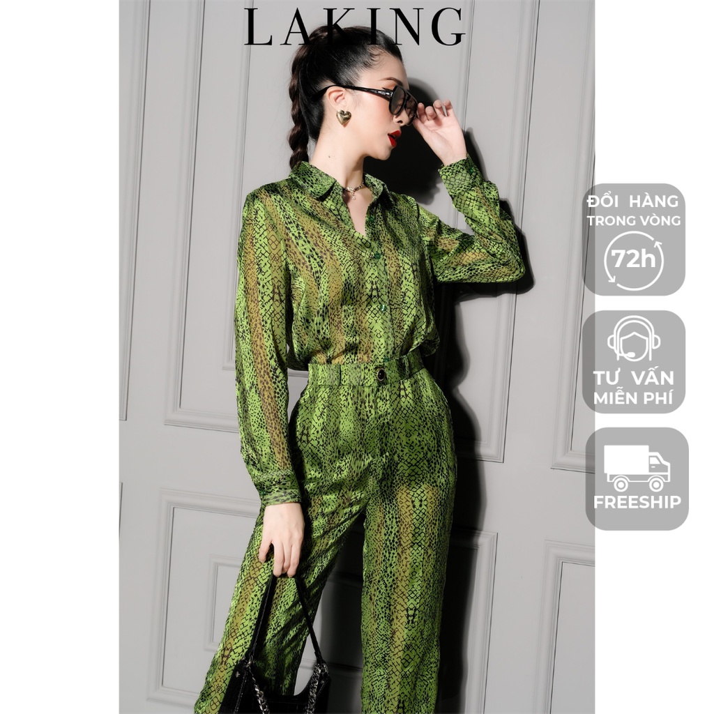 Áo sơ mi xuyên thấu họa tiết Snake Prints LAKING HOUSE