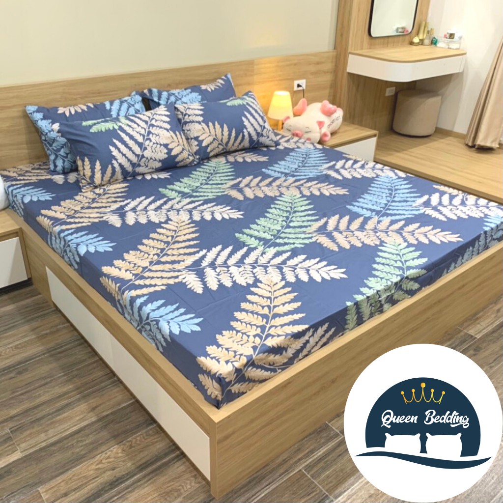 Ga Giường Và Vỏ Gối Cotton Bo Chun Mùa Hè Thoáng Mát, Bộ Ga Gối Nhiều Họa Tiết