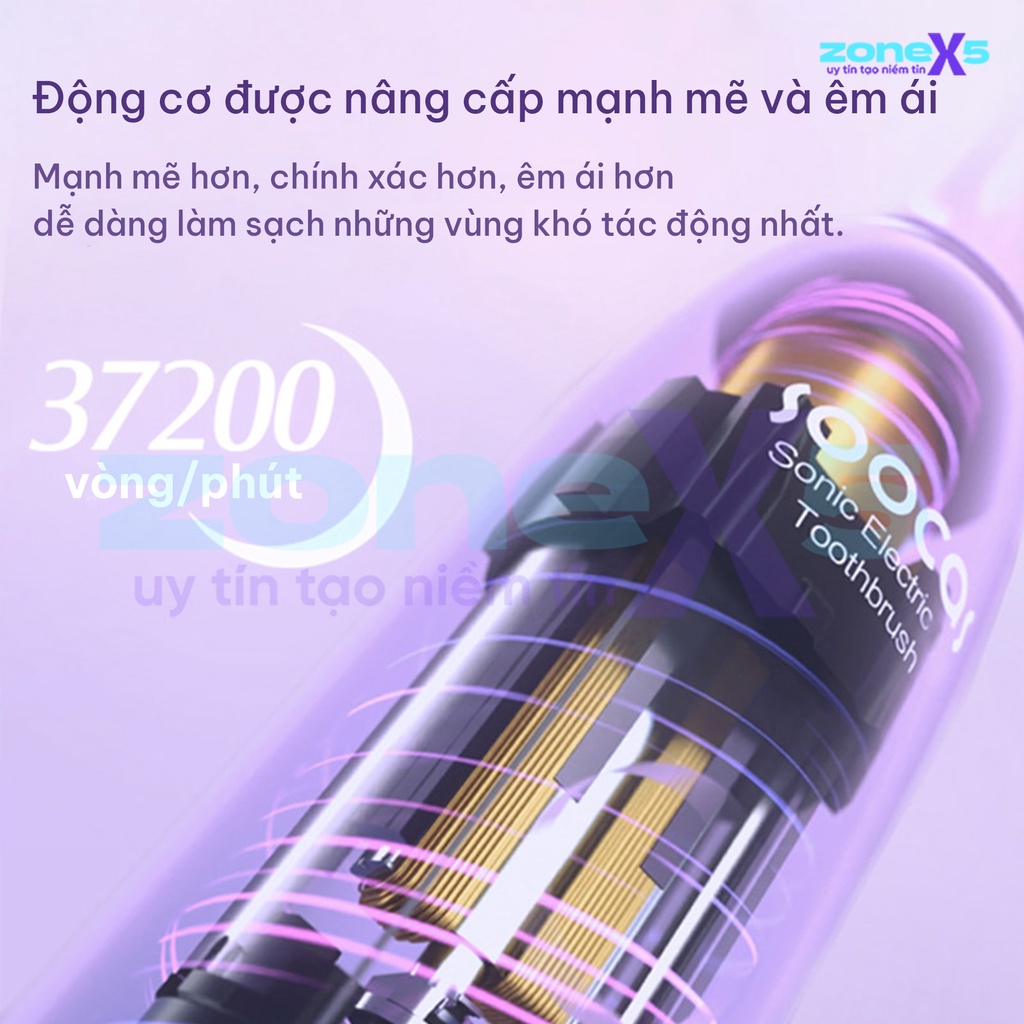 Bài chải đánh răng điện diệt khuẩn cao cấp Soocas X3 Pro - Pin 6 tháng, tích hợp đèn UV khử khuẩn - Bàn chải điện Xiaomi