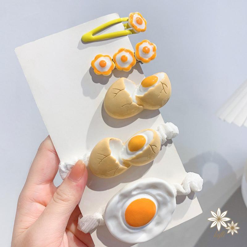 【kifli】Kẹp tóc hình quả trứng dễ thương sáng tạo