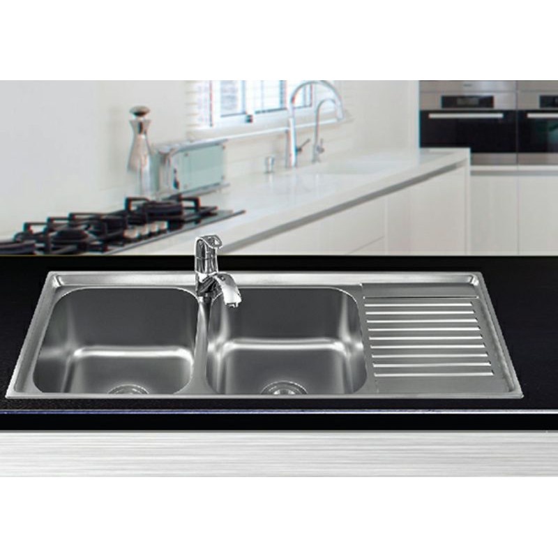 (S105) Chậu Rửa Chén Bát Sơn Hà S105 2 Hố 1 Bàn Chờ Sus 304 Cao Cấp