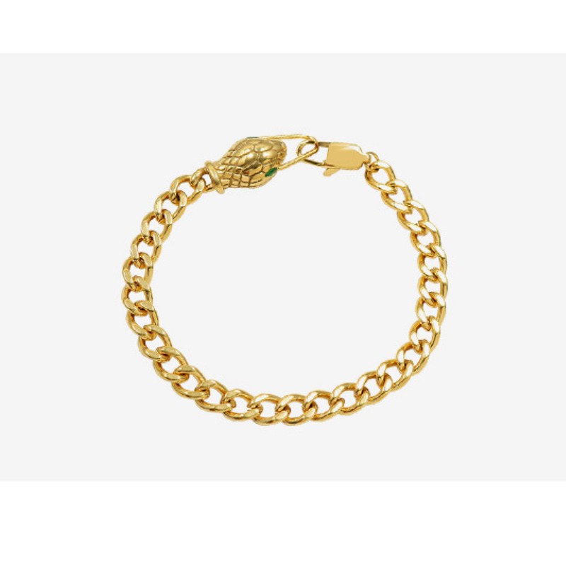 Bộ Trang Sức Nữ Lắc Tay Và Dây Chuyền Titan Không Rỉ Dây Xích Đầu Rắn TT 4108