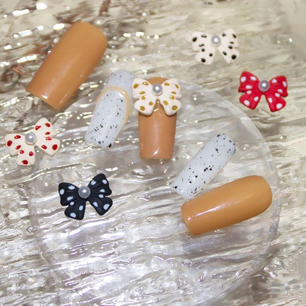 Phụ Kiện Trang Trí Móng Tay Nghệ Thuật Bằng Hợp Kim Hình Nơ / Chấm Bi Phong Cách Nhật Bản DIY