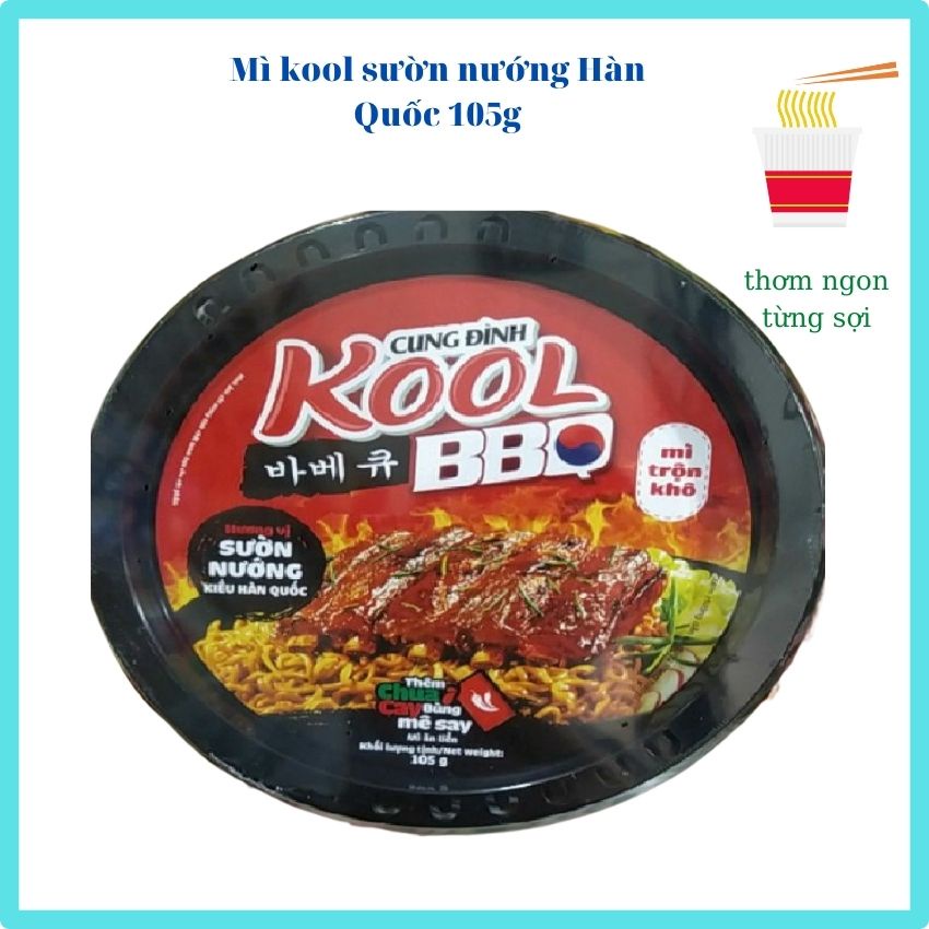 Mì trộn khô cung đình kool spaghetti thịt bò hầm,BBQ sườn nướng Hàn Quốc105gMTK01