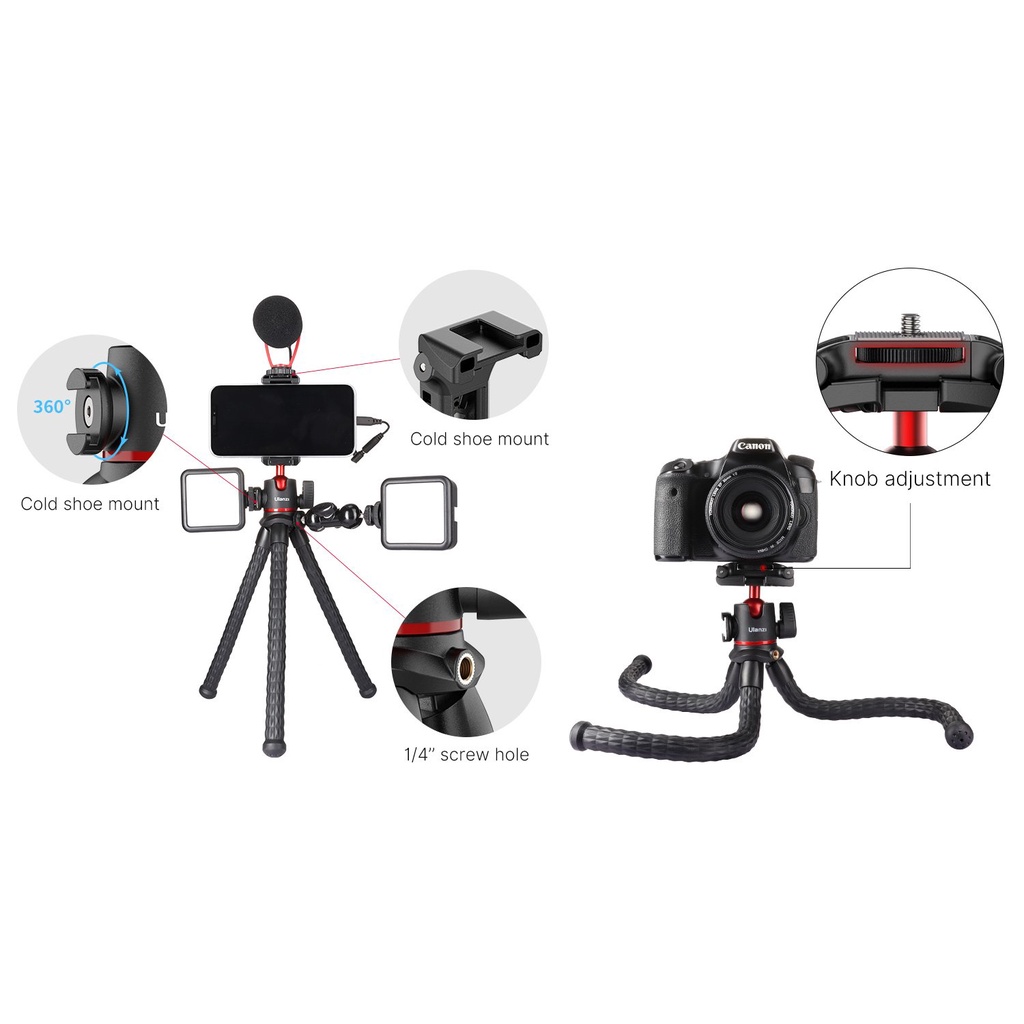 ULANZI MT-33 - HÀNG CHÍNH HÃNG - Chân Tripod bạch tuộc dành cho Máy ảnh &amp; Điện thoại, Ballhead xoay 360°