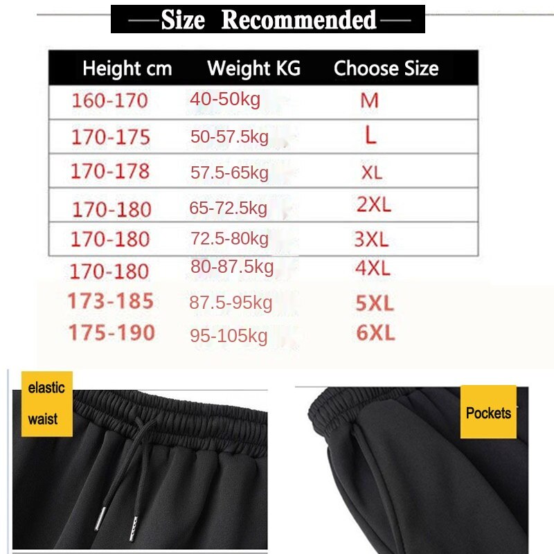 Quần Dài Thể Thao Ống Rộng Co Giãn Phong Cách Hàn Quốc Dành Cho Nam S-6xl Lelaki Plus Size 5xl 6xl