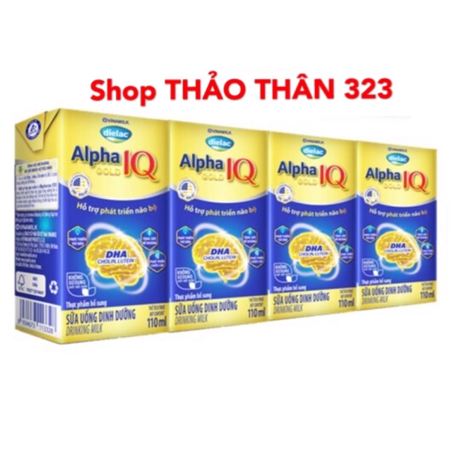 ❤SIÊU RẺ-Combo Sữa Pha Sẵn Alpha Gold IQ 110ml ( 1 lốc x 4 hộp)