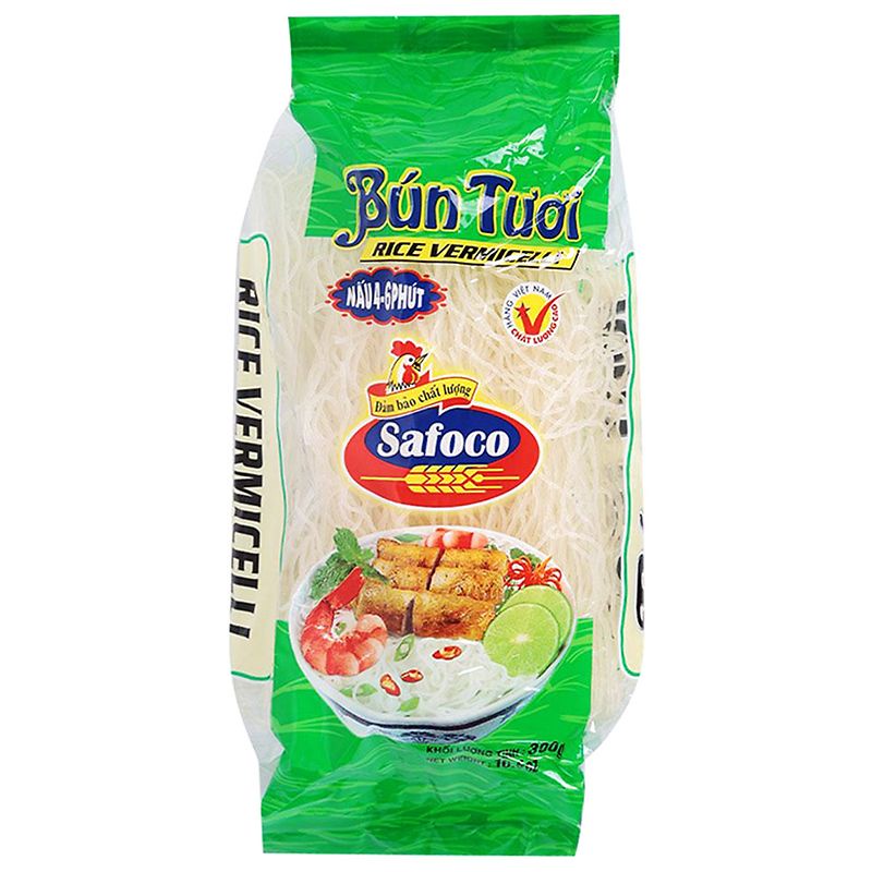 Bún Tươi Safoco Gói 300G Chính Hãng  - 100% Chế Biến Từ Gạo Tẻ