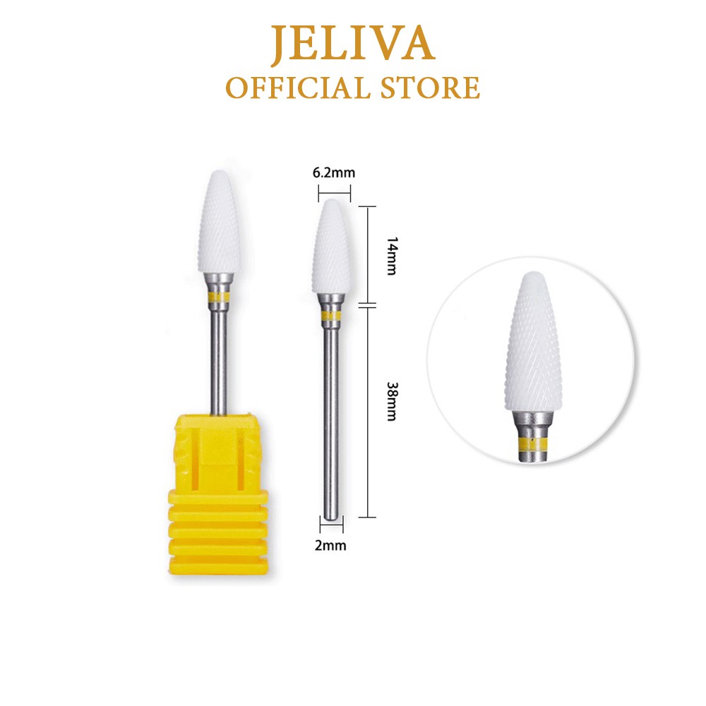 Đầu mài sứ mài mịn móng JELIVA phụ kiện nail