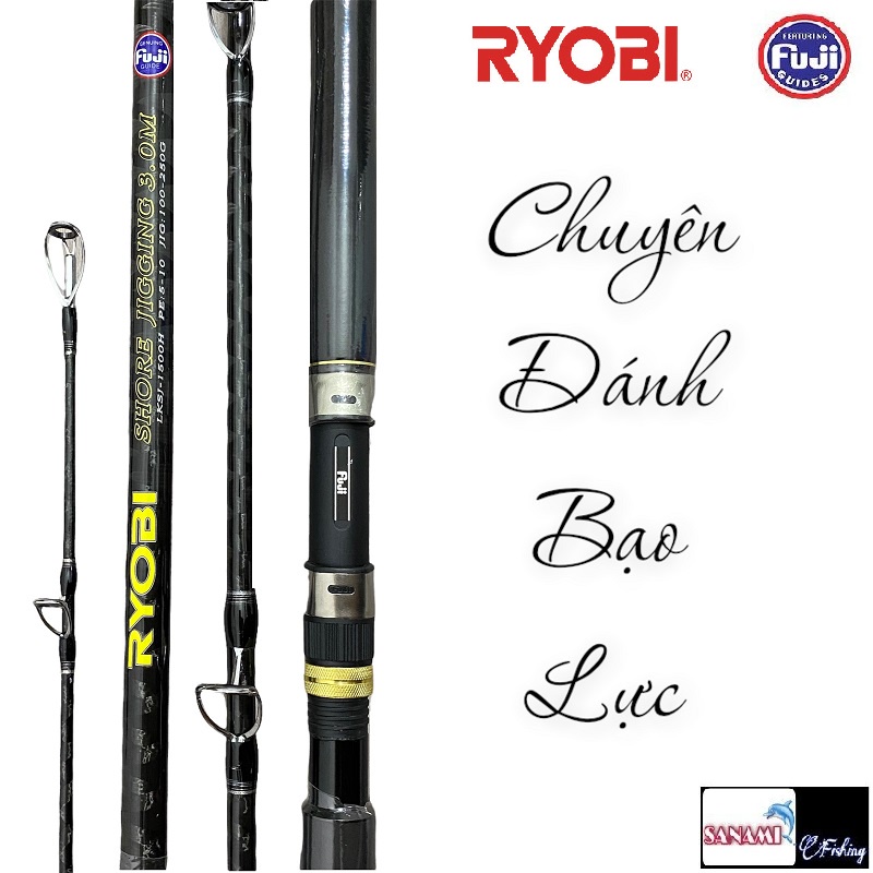 Cần Câu Máy 2 Khúc RYOBI Shore Jigging Chuyên Đánh Bạo Lực Khoen Fuji Đến Từ Nhật Bản CM06 - Sanami Fishing